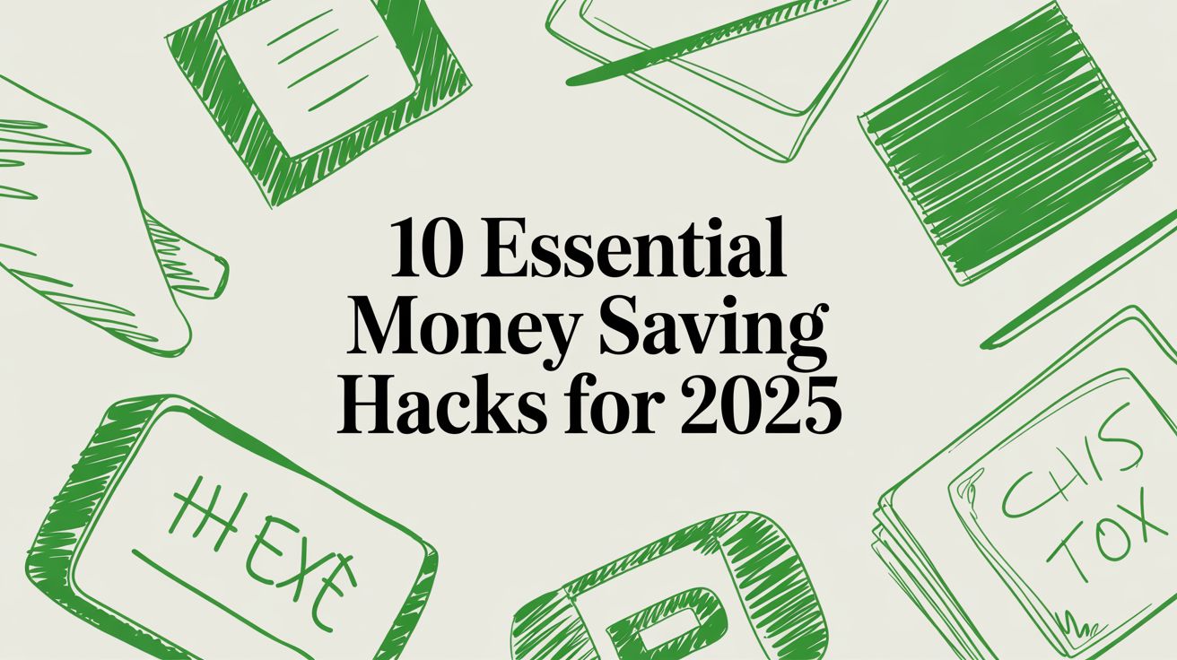 Money Saving Hacks Sticky Notes Illustration